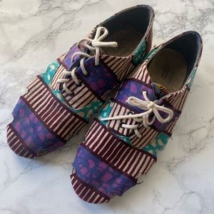 Free People Osborn x boxing kitten African Print Oxford lace shoes tire Eco